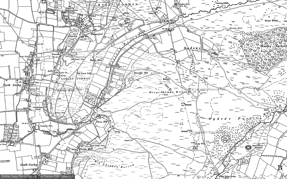 Old Map of Furze Hill, 1895 - 1908 in 1895