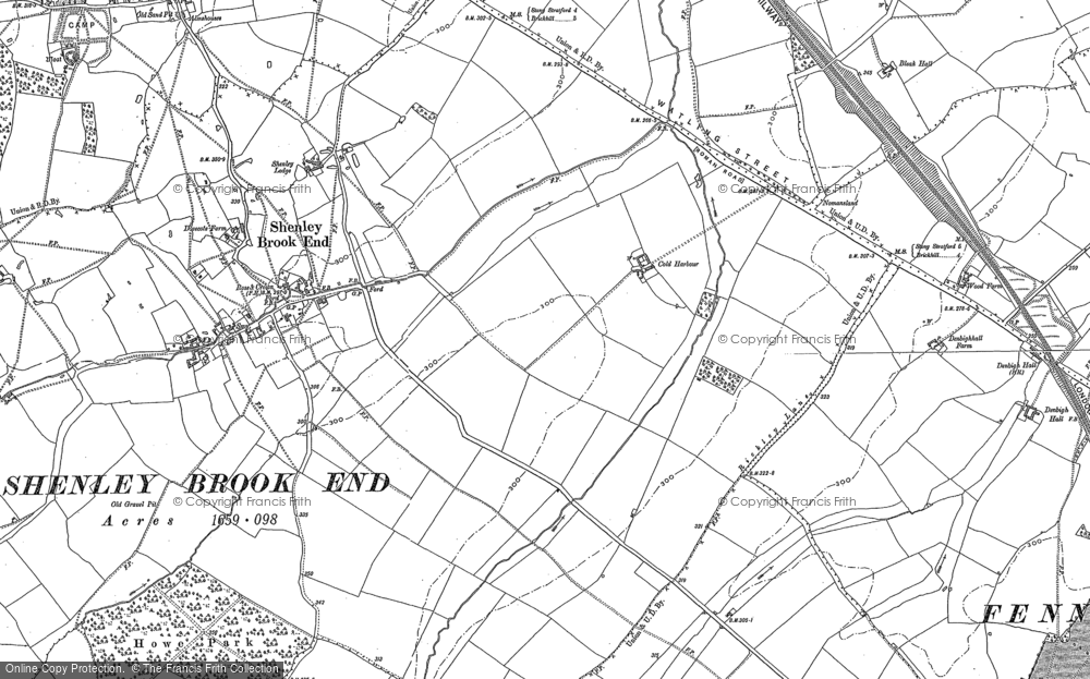 Old Map of Furzton, 1898 - 1924 in 1898