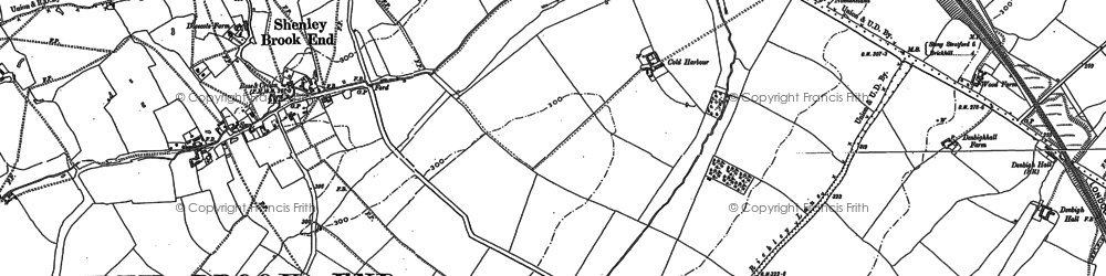 Old map of Furzton in 1898