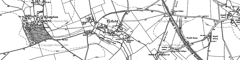 Old map of Fyfield in 1894