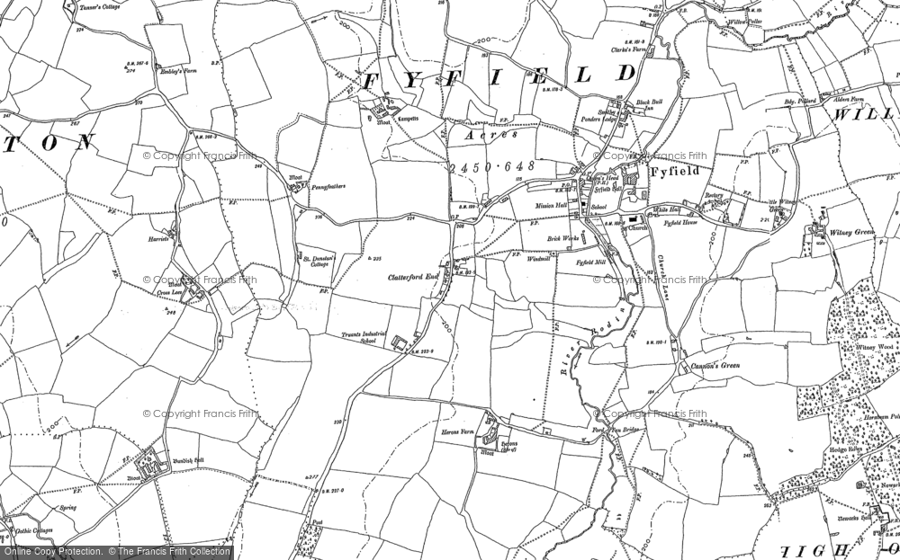 Old Map of Historic Map covering Shelley in 1895