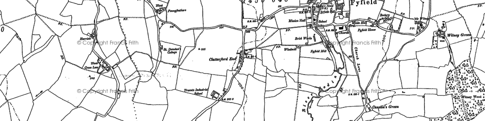 Old map of Fyfield in 1895