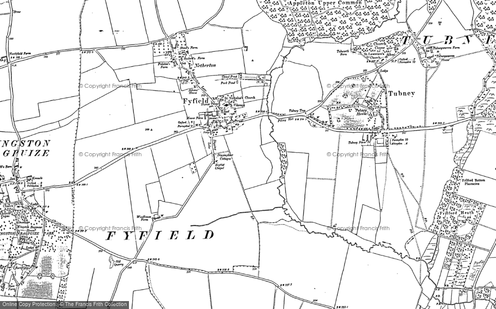 Old Map of Fyfield, 1898 - 1911 in 1898