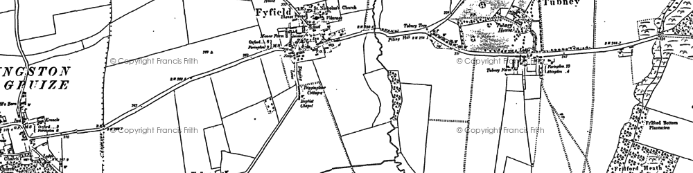 Old map of Fyfield in 1898