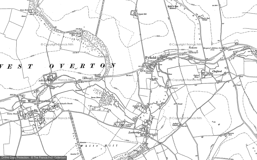 Old Map of Historic Map covering River Kennet in 1899