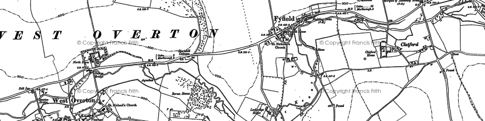 Old map of Fyfield in 1899
