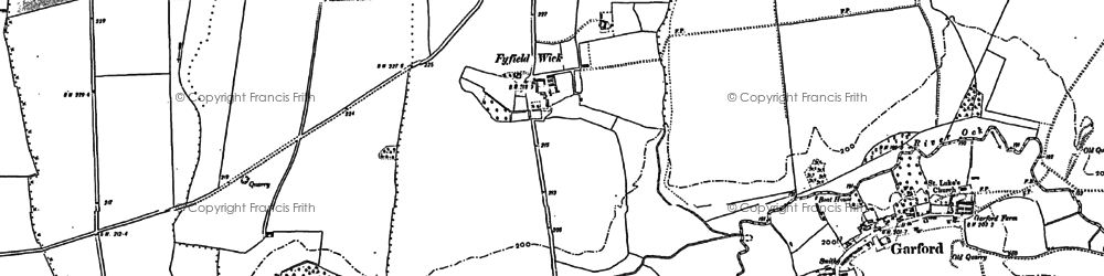 Old map of Fyfield Wick in 1898