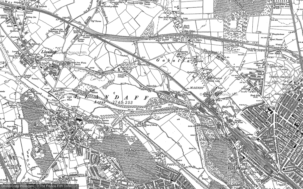 Old Map of Gabalfa, 1899 - 1916 in 1899