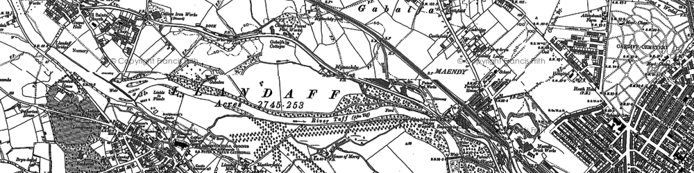 Old map of Gabalfa in 1899