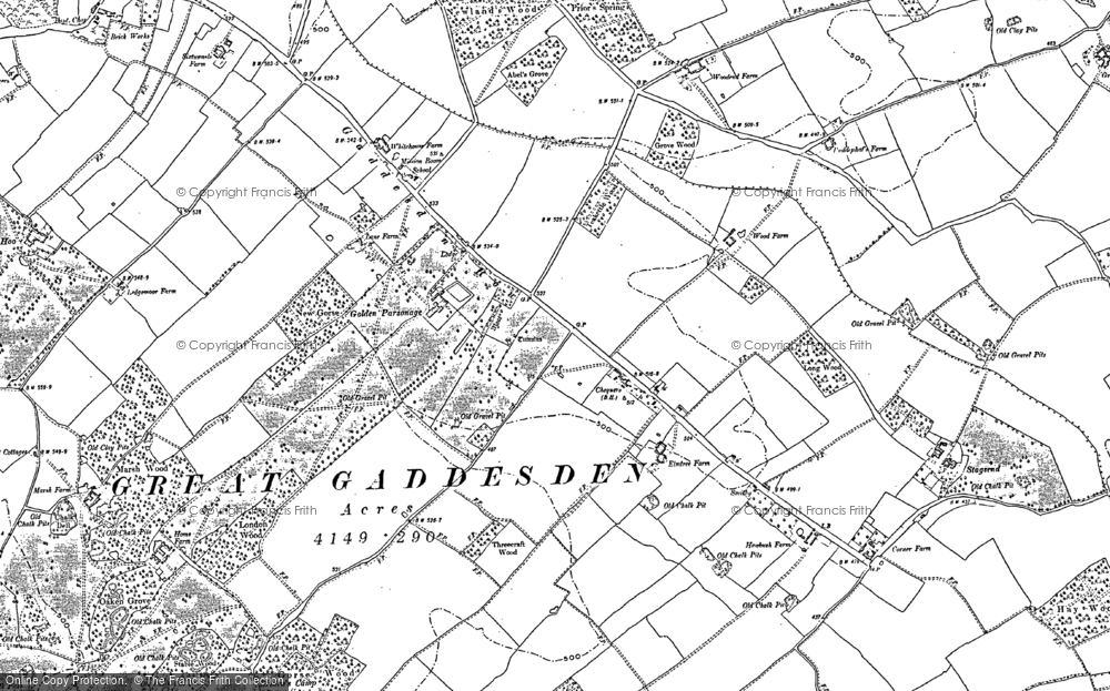 Old Map of Gaddesden Row, 1897 - 1900 in 1897