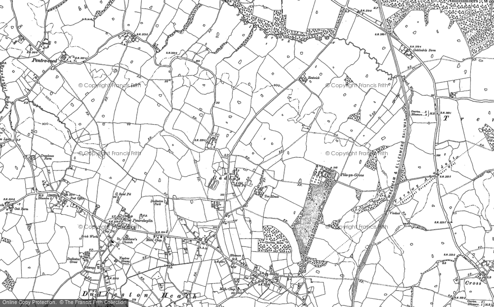 Old Map of Historic Map covering Greenhill Bank in 1899
