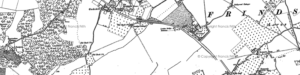 Old map of Gadshill in 1895