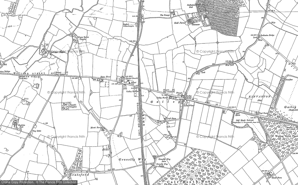 Old Map of Gailey, 1883 in 1883