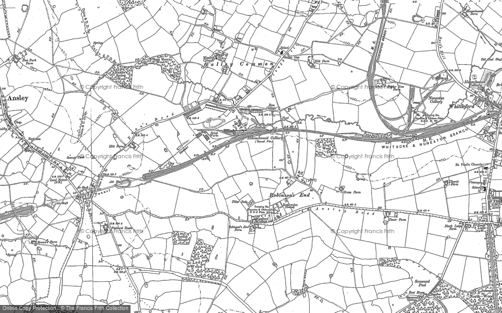 Old Map of Historic Map covering Plough Hill in 1901