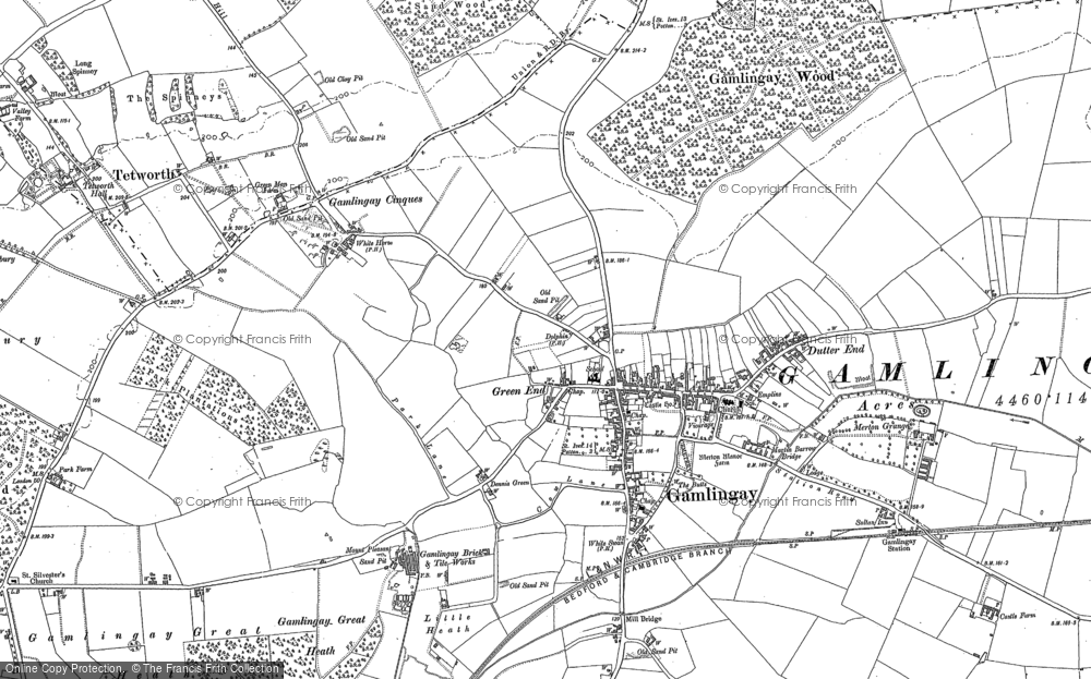 Old Map of Gamlingay, 1900 in 1900