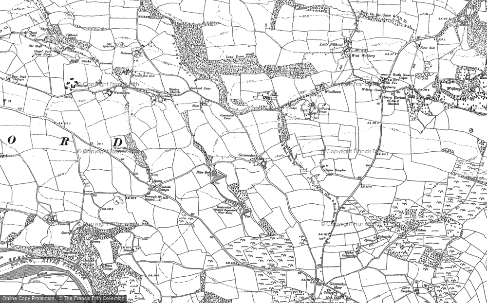 Old Map of Historic Map covering Brownscombe in 1886