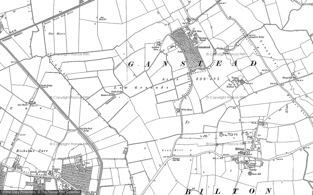 Old Map of Ganstead, 1889 in 1889