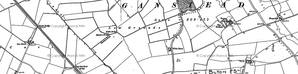 Old map of Ganstead in 1889