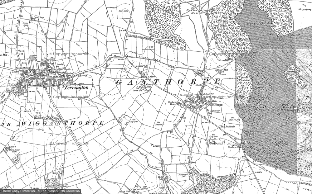 Old Map of Ganthorpe, 1889 in 1889