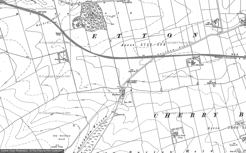 Old Map of Gardham, 1889 - 1890 in 1889
