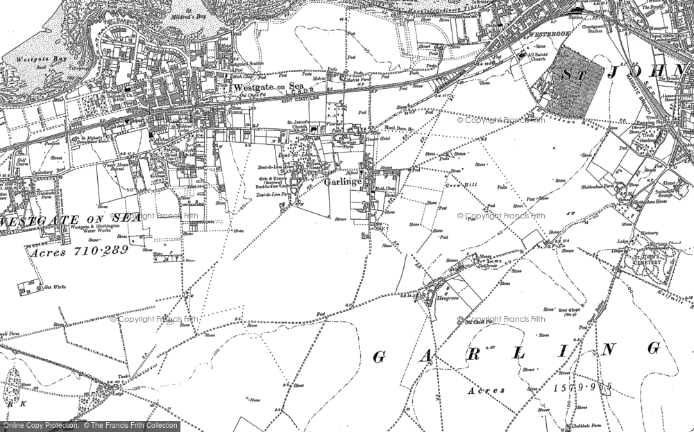 Old Map of Garlinge, 1905 in 1905