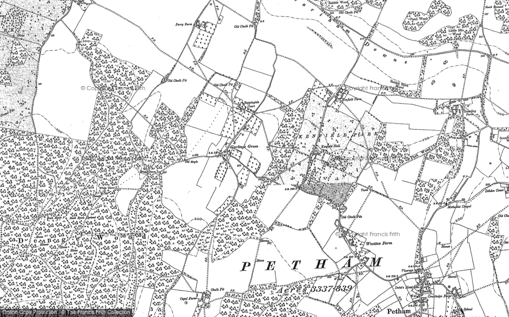 Old Map of Garlinge Green, 1896 in 1896