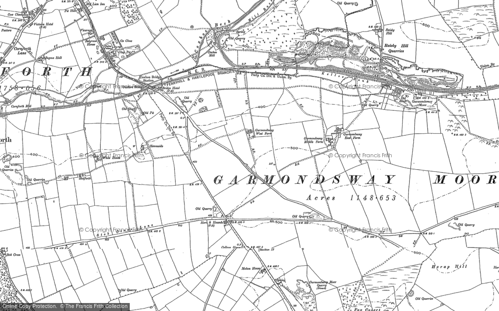Old Map of Garmondsway, 1896 in 1896