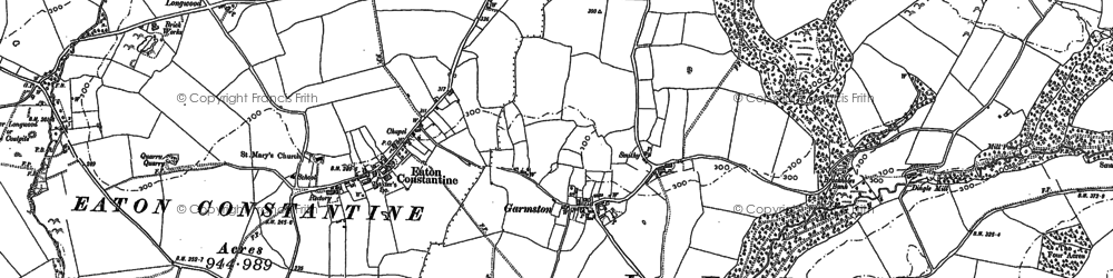 Old map of Garmston in 1881