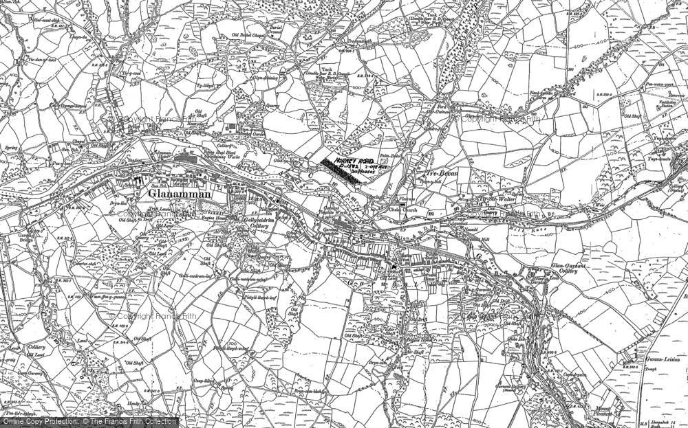Old Map of Historic Map covering Banc Cwmhelen in 1905