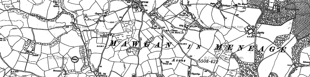 Old map of Burncoose in 1906