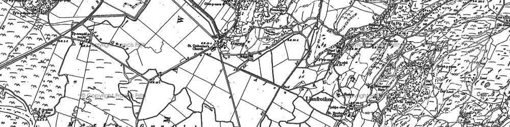 Old map of Garreg in 1899