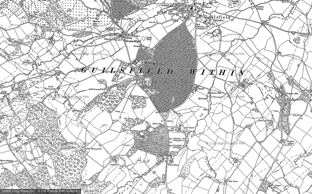 Old Map of Garth, 1884 - 1885 in 1884