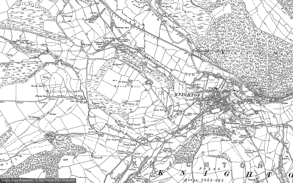 Old Map of Garth, 1887 in 1887