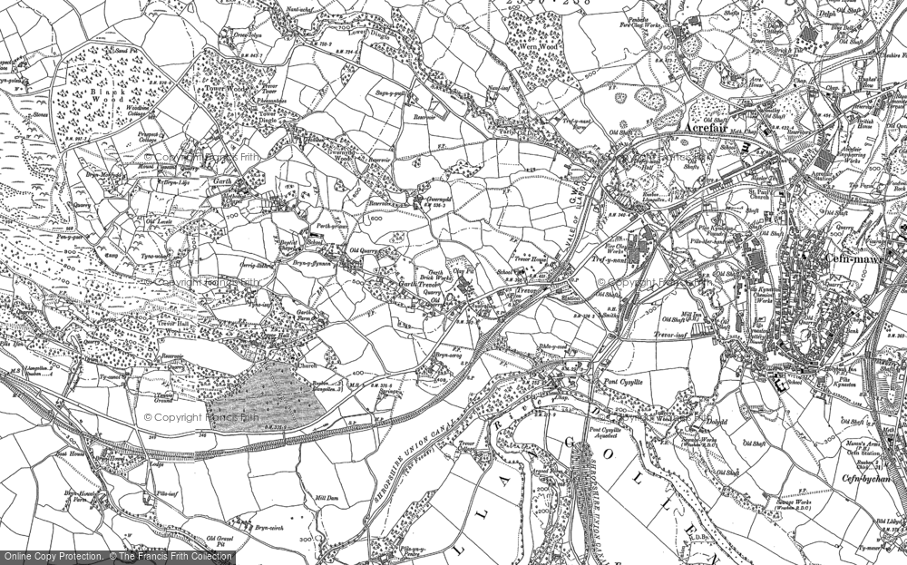 Old Map of Historic Map covering Blaenau Uchaf in 1898