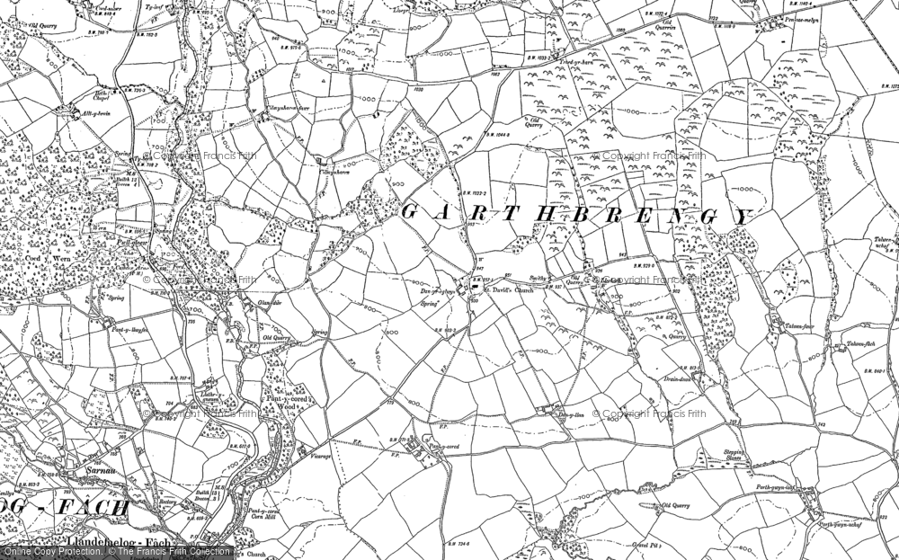Old Map of Garthbrengy, 1886 - 1887 in 1886