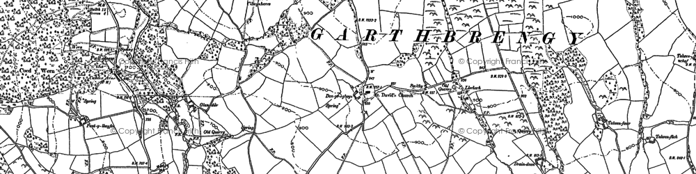 Old map of Garthbrengy in 1886