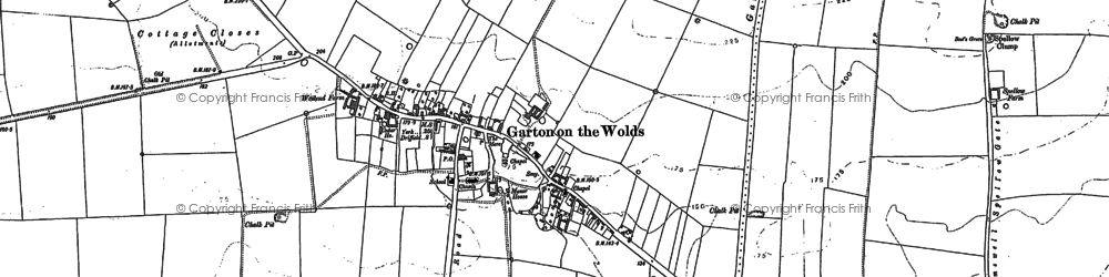 Old map of Garton-on-the-Wolds in 1891