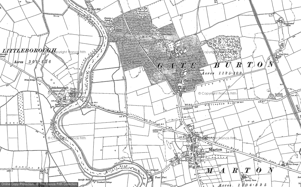 Old Map of Gate Burton, 1885 - 1898 in 1885