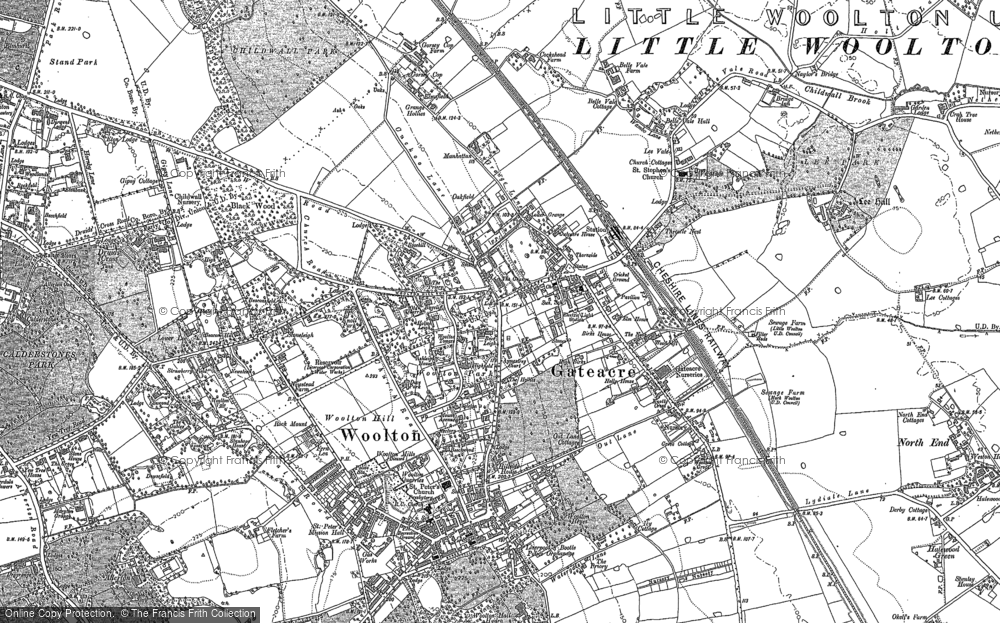 Old Map of Gateacre, 1904 - 1905 in 1904