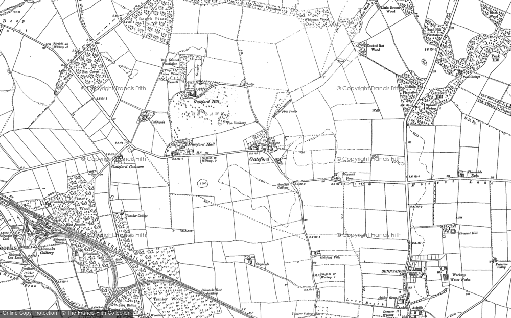 Old Map of Gateford, 1897 in 1897