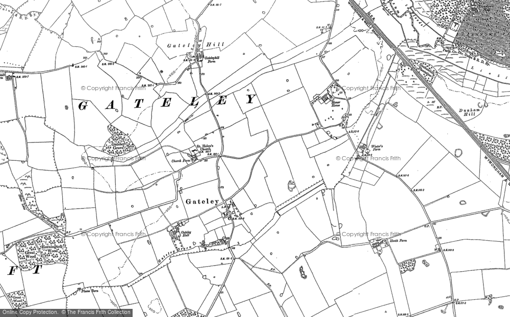 Old Map of Gateley, 1885 in 1885