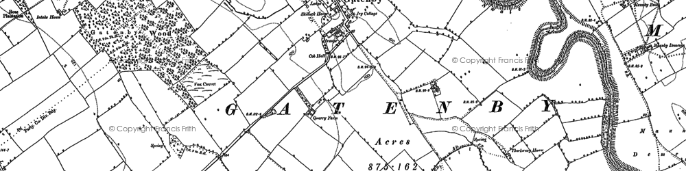 Old map of Gatenby in 1891
