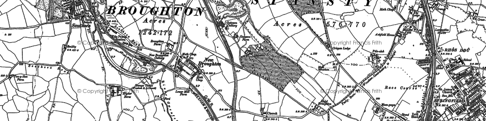 Old map of Gatewen in 1898
