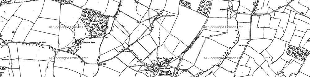 Old map of Frogland Cross in 1879