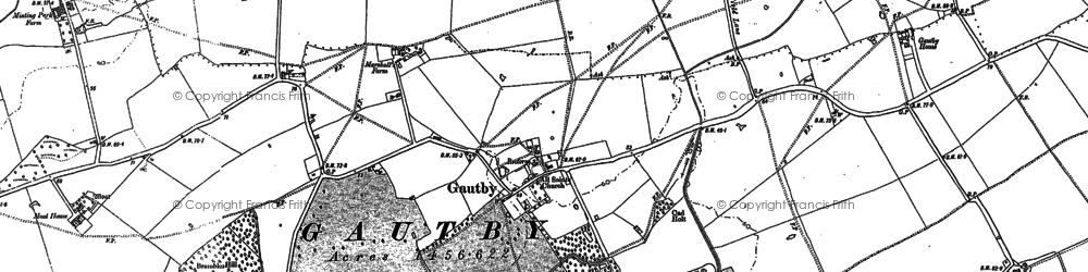 Old map of Gautby in 1886