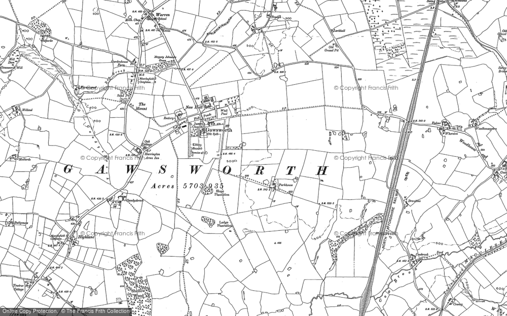 Old Map of Historic Map covering Highlane in 1897