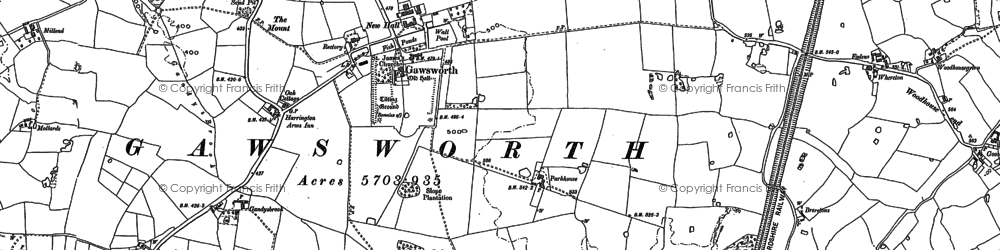 Old map of Highlane in 1897