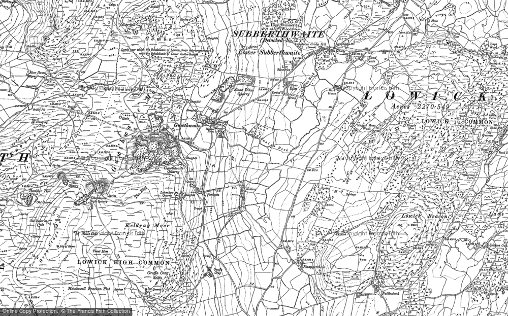 Old Map of Historic Map covering Brunt Riggs in 1911