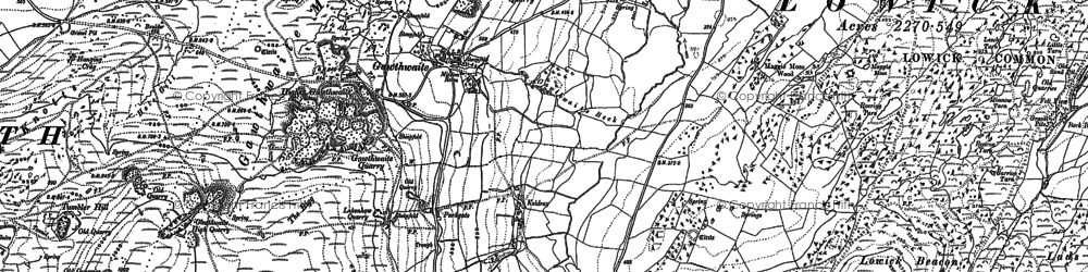 Old map of Whins Beck in 1911