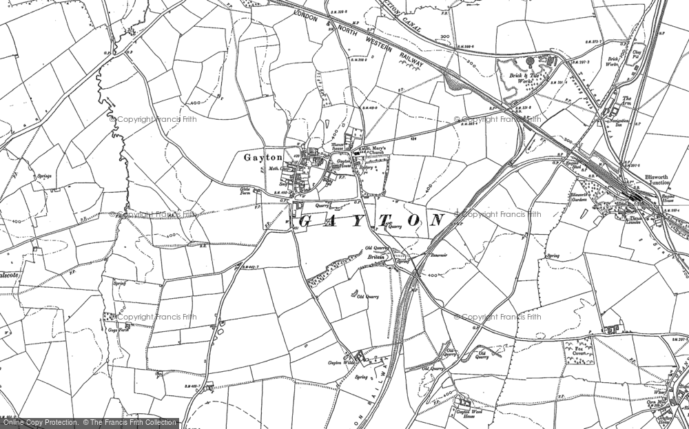 Old Map of Gayton, 1883 in 1883